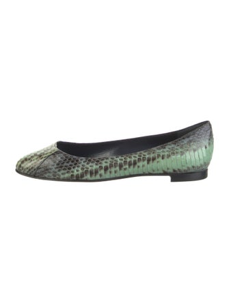 Manolo Blahnik Snakeskin Animal Print Flats