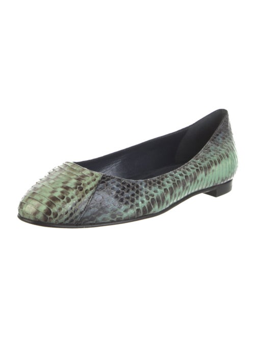 Manolo Blahnik Snakeskin Animal Print Flats