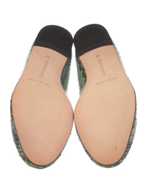 Manolo Blahnik Snakeskin Animal Print Flats