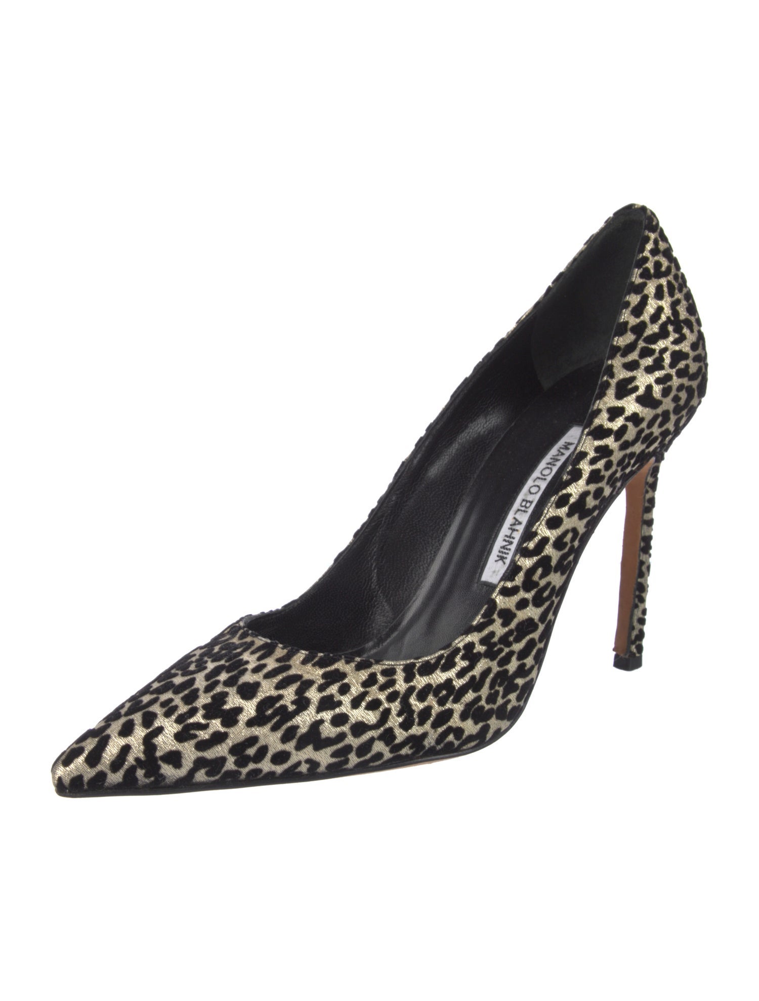 Manolo Blahnik Animal Print Crystal Embellishments Pumps