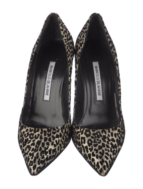 Manolo Blahnik Animal Print Crystal Embellishments Pumps