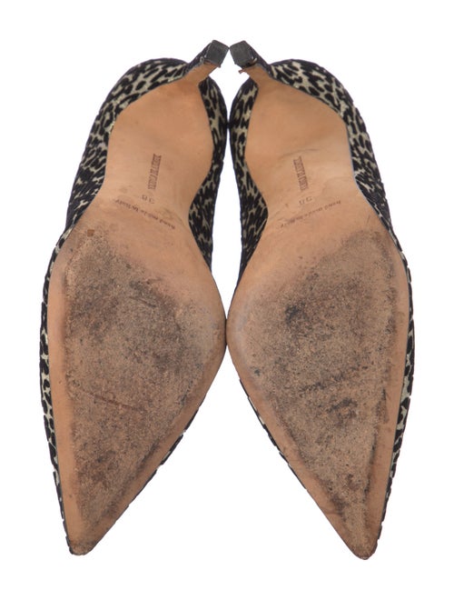 Manolo Blahnik Animal Print Crystal Embellishments Pumps