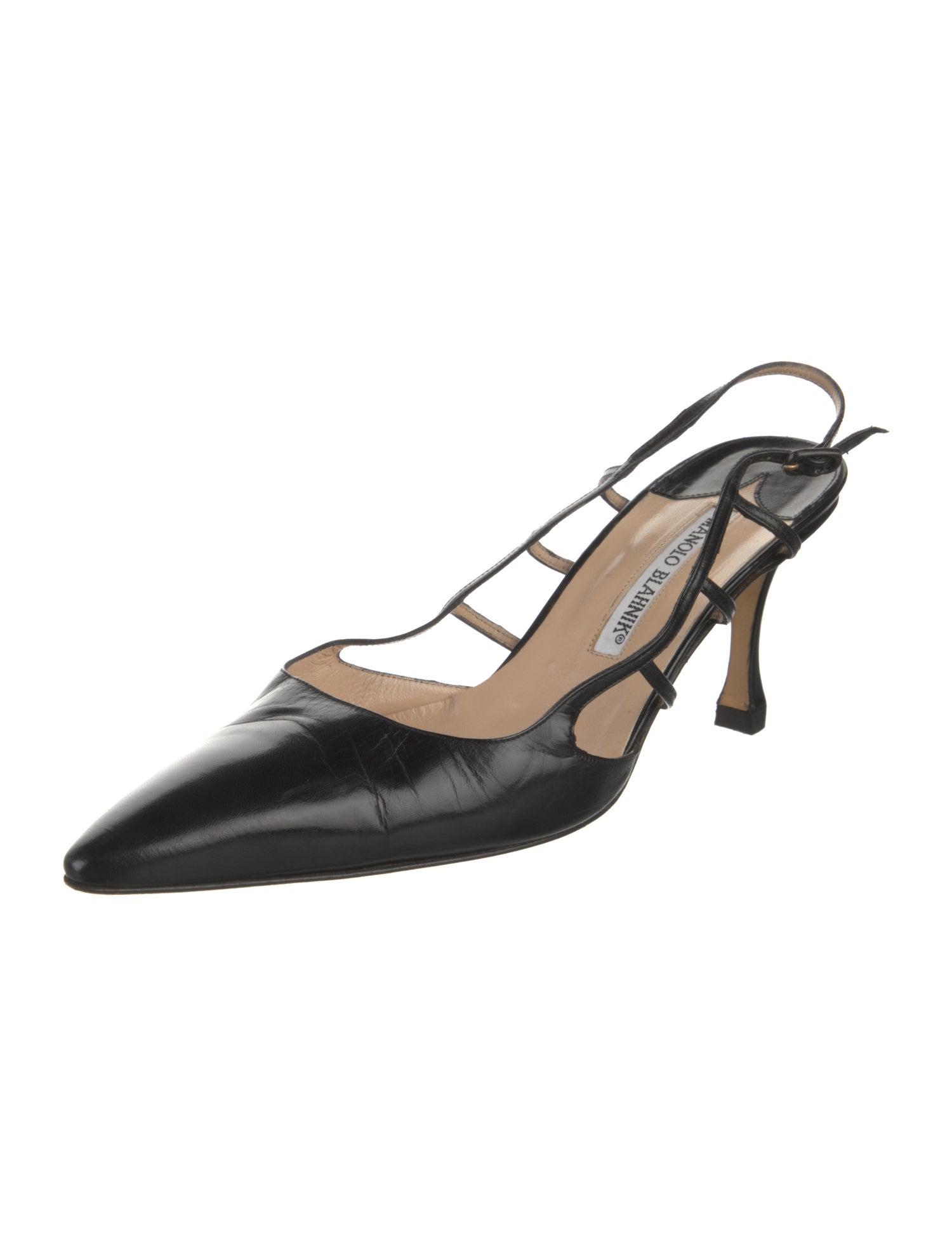 Manolo Blahnik Leather Slingback Pumps