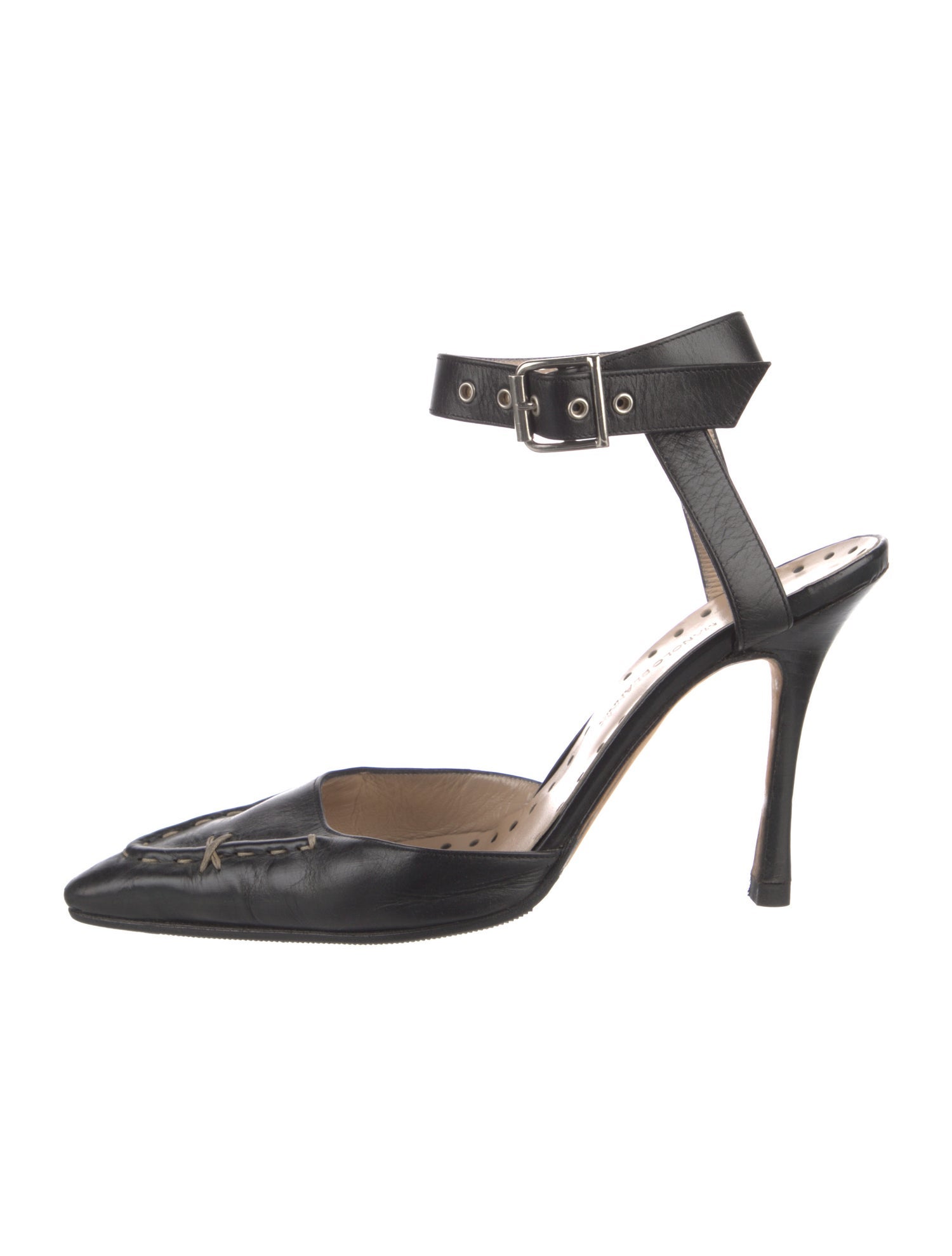 Manolo Blahnik Leather D'Orsay Pumps