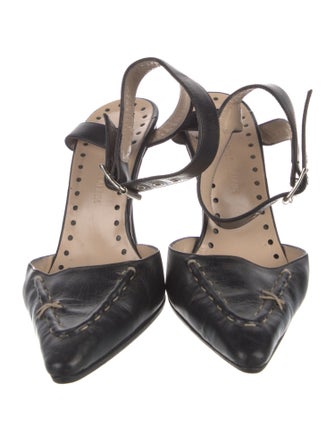 Manolo Blahnik Leather D'Orsay Pumps