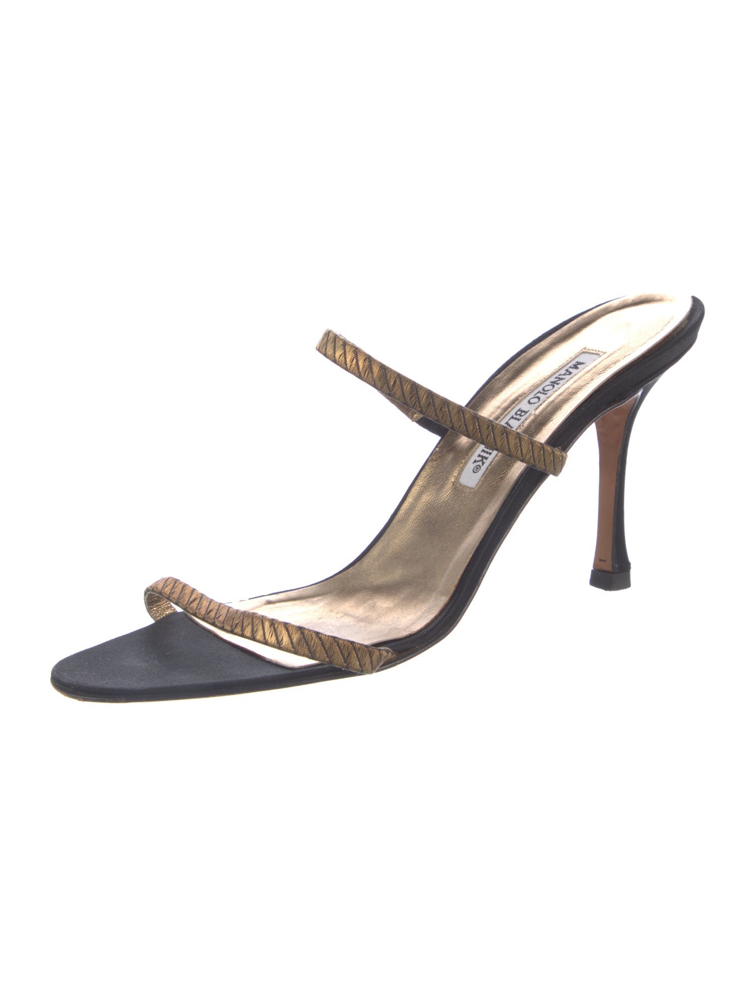 Manolo Blahnik Satin Slides