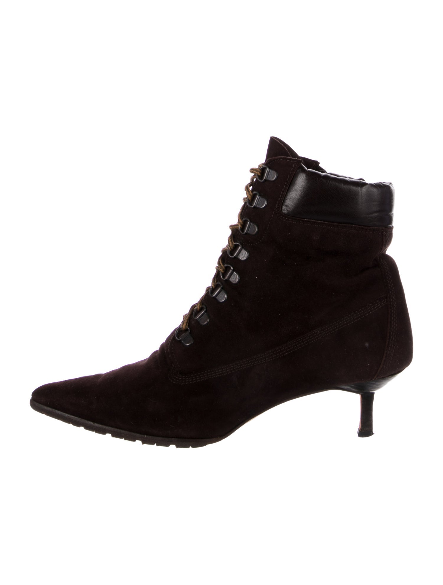 Manolo Blahnik Suede Lace-Up Boots