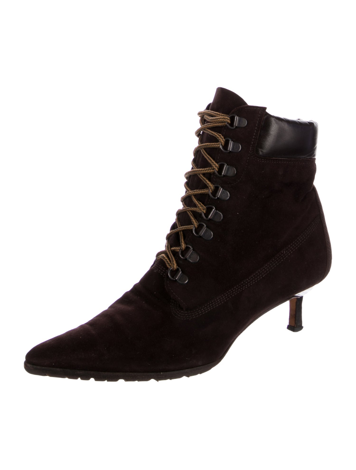 Manolo Blahnik Suede Lace-Up Boots