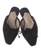 Manolo Blahnik Suede Bow Accents Mules