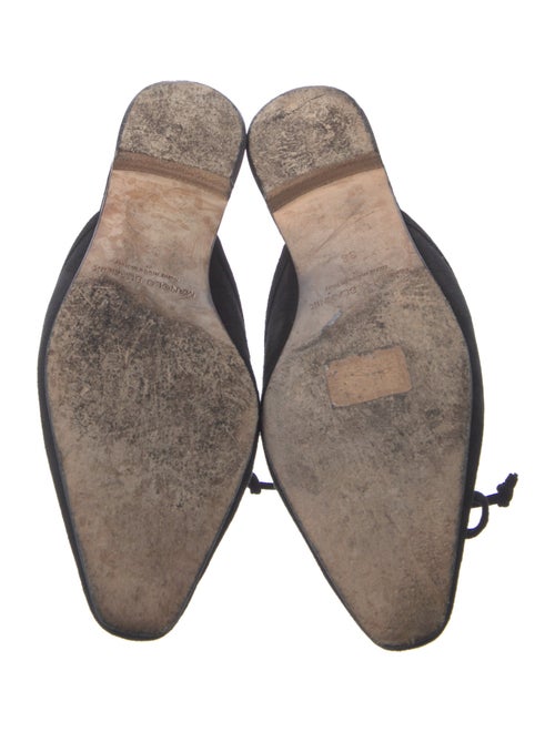 Manolo Blahnik Suede Bow Accents Mules