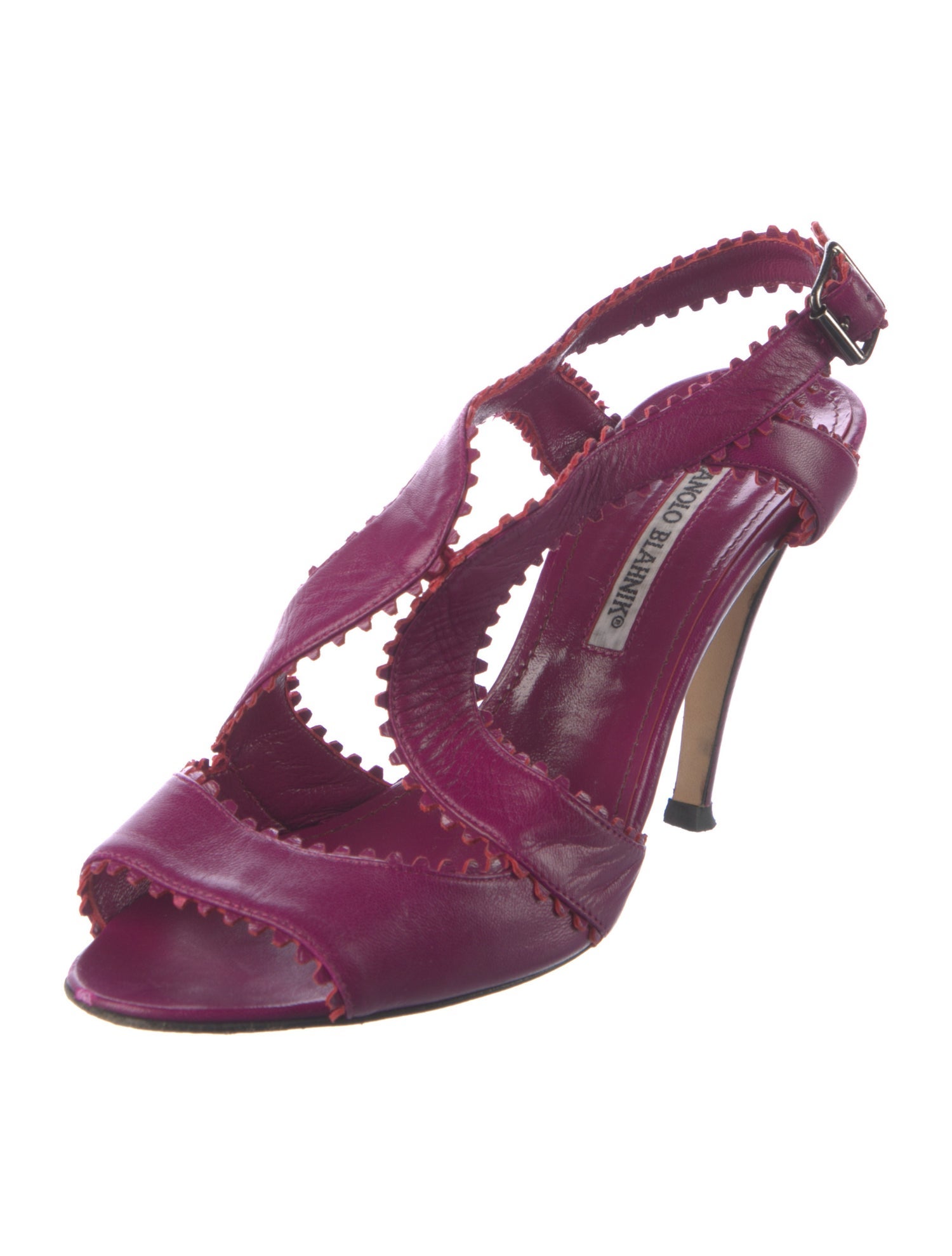 Manolo Blahnik Leather Slingback Pumps