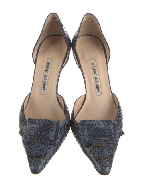 Manolo Blahnik Snakeskin Animal Print D'Orsay Pumps