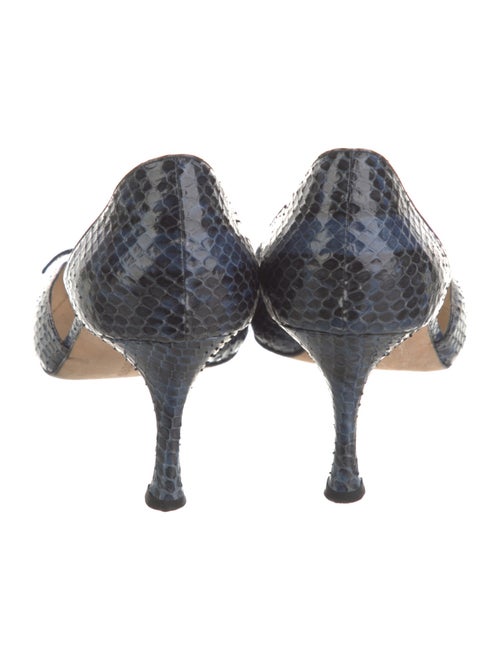 Manolo Blahnik Snakeskin Animal Print D'Orsay Pumps