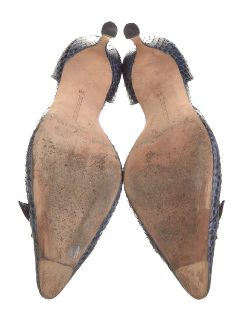 Manolo Blahnik Snakeskin Animal Print D'Orsay Pumps