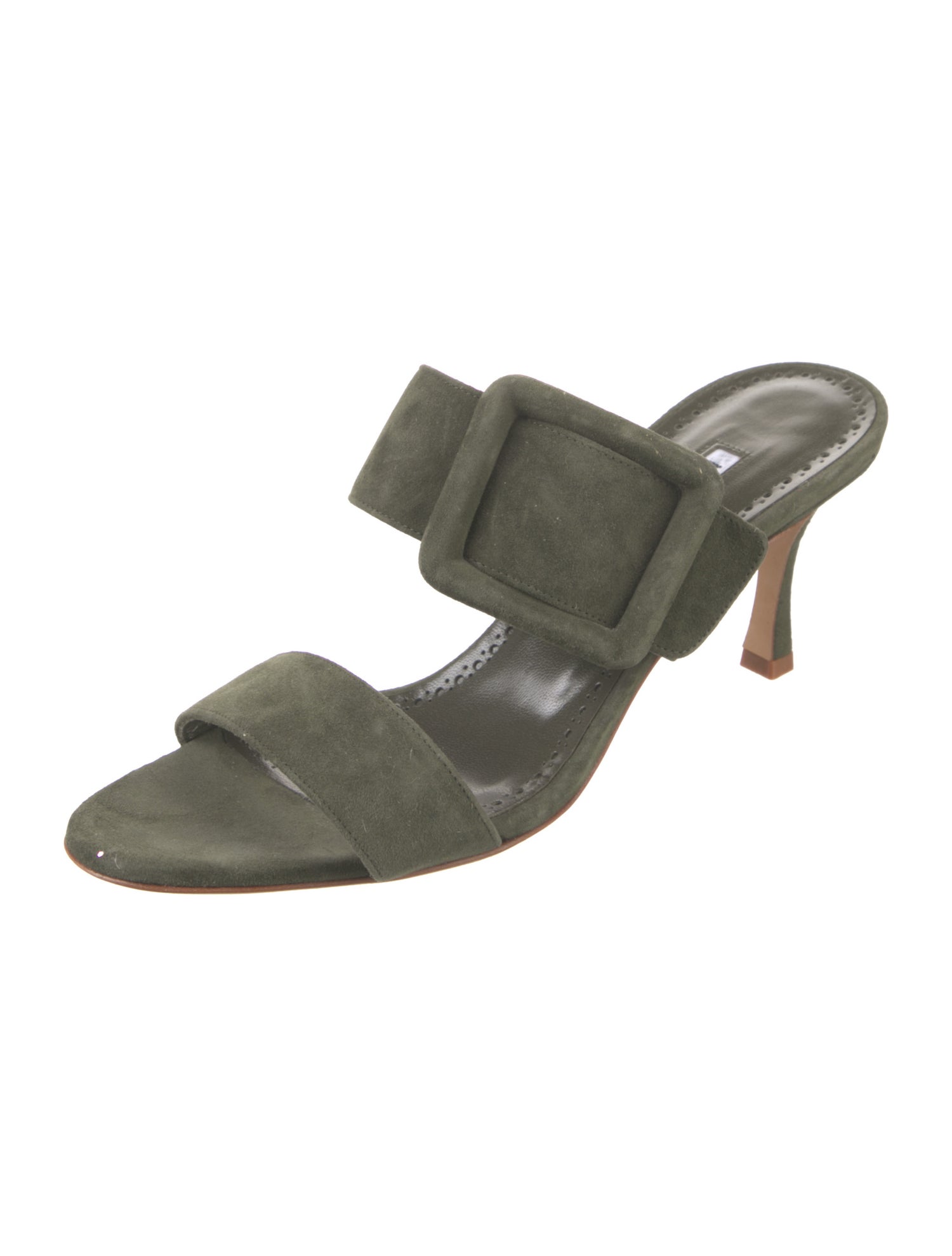 Manolo Blahnik Suede Slides