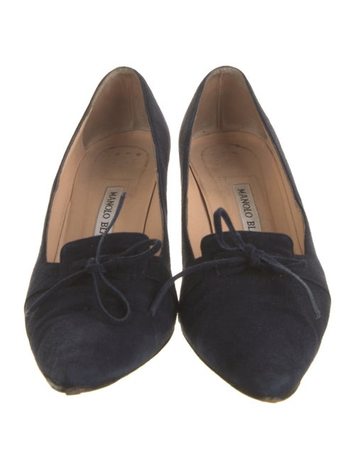 Manolo Blahnik Suede Bow Accents Pumps