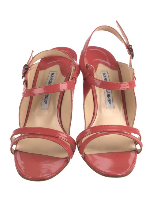 Manolo Blahnik Patent Leather Slingback Sandals