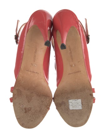 Manolo Blahnik Patent Leather Slingback Sandals