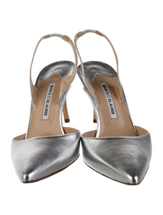 Manolo Blahnik Leather Slingback Pumps