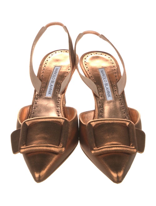 Manolo Blahnik Leather Slingback Pumps