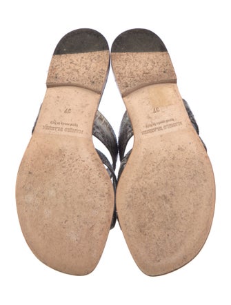 Manolo Blahnik Snakeskin Animal Print Slides