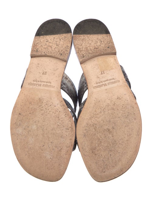 Manolo Blahnik Snakeskin Animal Print Slides
