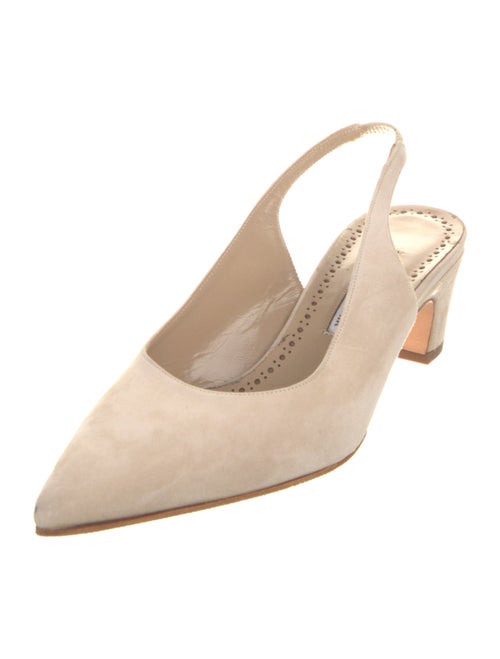 Manolo Blahnik Suede Slingback Pumps