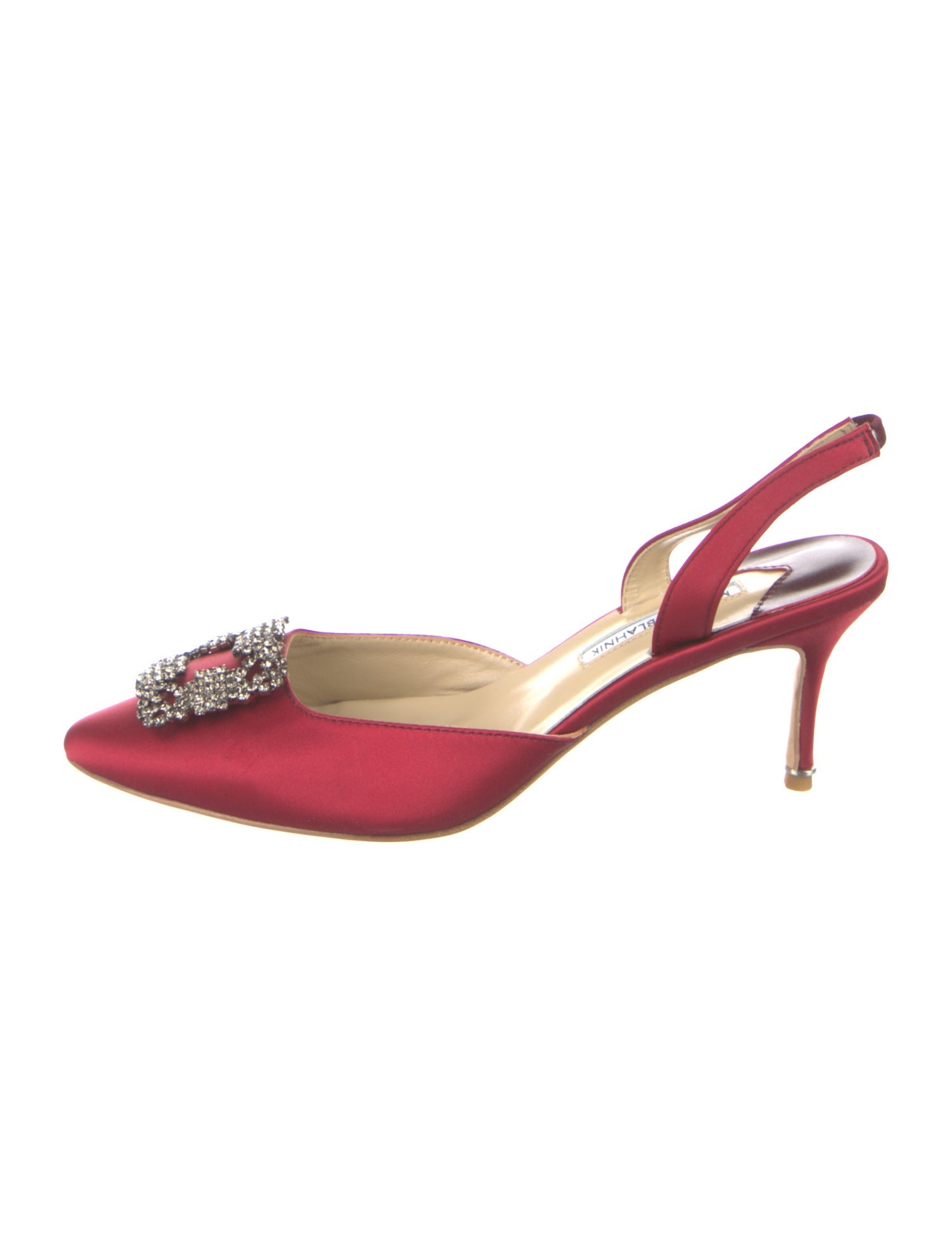 Manolo Blahnik Satin Slingback Pumps