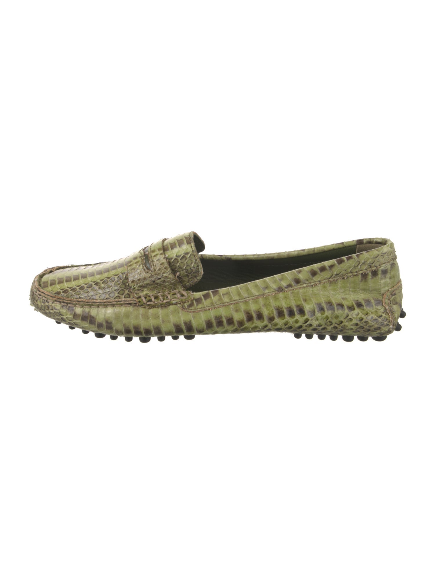 Manolo Blahnik Crocodile Animal Print Loafers