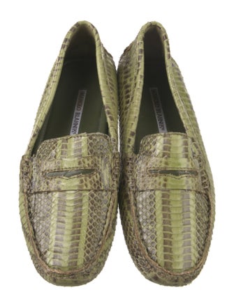 Manolo Blahnik Crocodile Animal Print Loafers