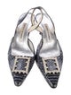 Manolo Blahnik Snakeskin Animal Print Slingback Pumps