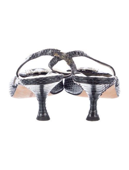 Manolo Blahnik Snakeskin Animal Print Slingback Pumps