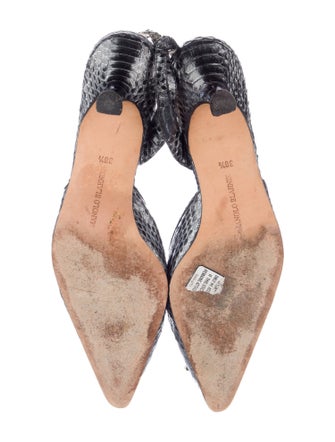 Manolo Blahnik Snakeskin Animal Print Slingback Pumps