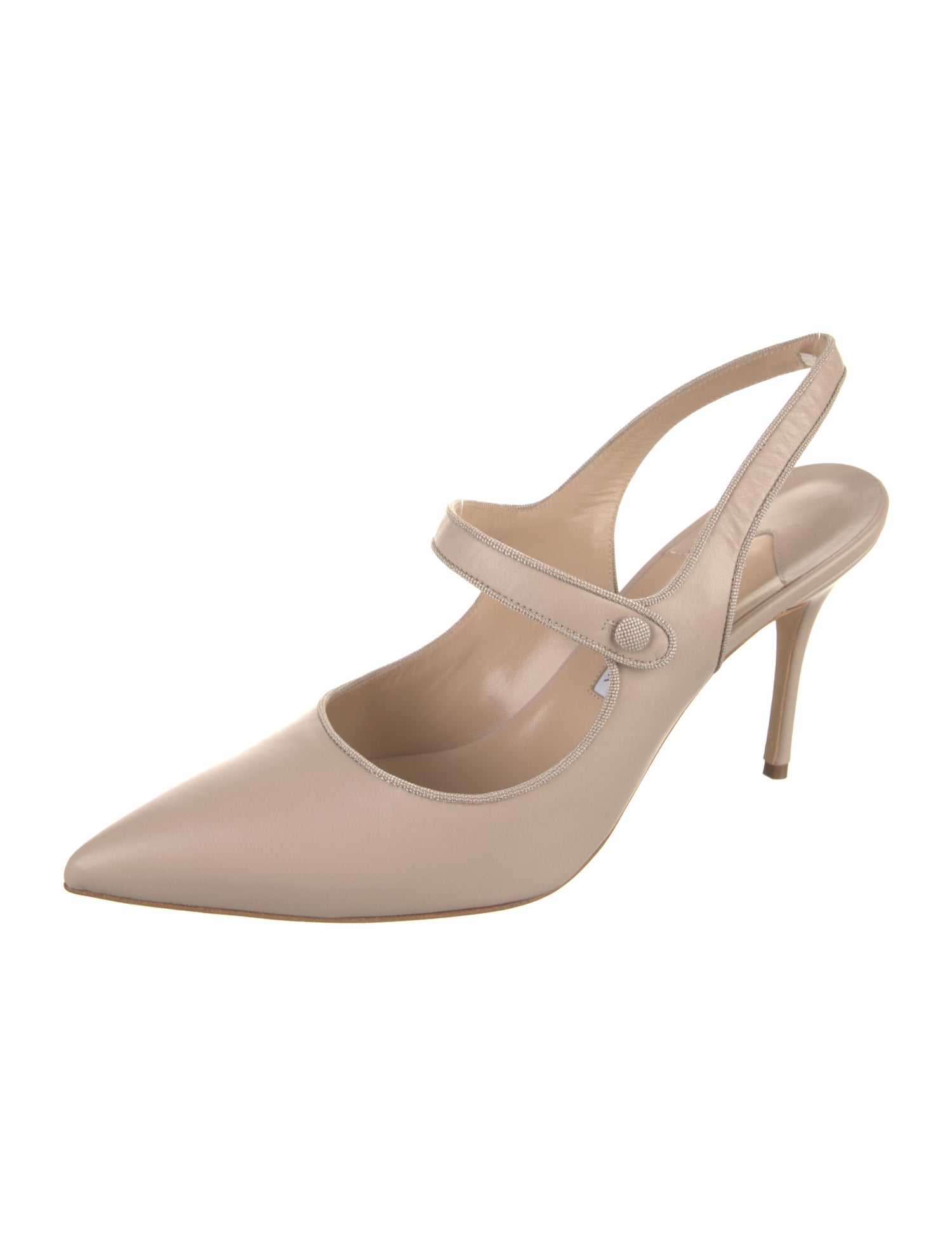 Manolo Blahnik Leather Slingback Pumps