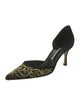 Manolo Blahnik Suede Printed D'Orsay Pumps