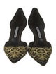 Manolo Blahnik Suede Printed D'Orsay Pumps