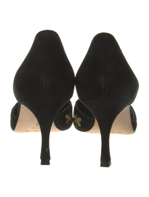 Manolo Blahnik Suede Printed D'Orsay Pumps