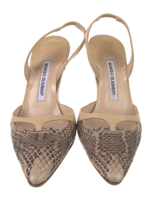 Manolo Blahnik Leather Slingback Pumps