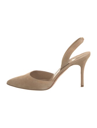 Manolo Blahnik Suede Slingback Pumps