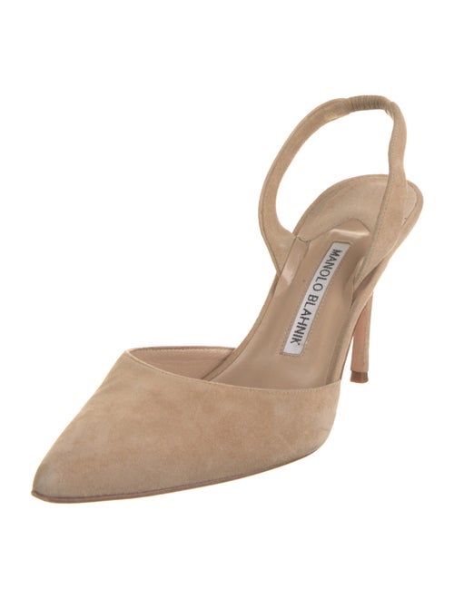 Manolo Blahnik Suede Slingback Pumps