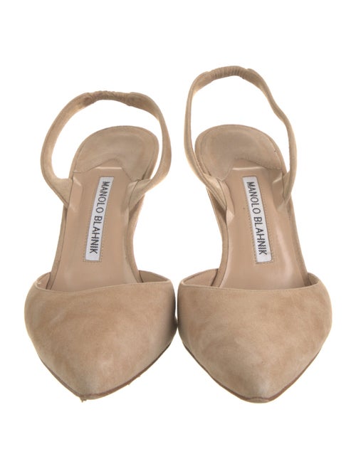 Manolo Blahnik Suede Slingback Pumps