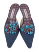 Manolo Blahnik Vorga Denim Mules