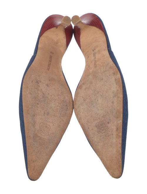 Manolo Blahnik Vorga Denim Mules