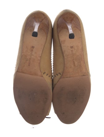 Manolo Blahnik Suede Bow Accents Slingback Sandals