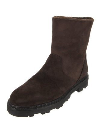 Manolo Blahnik Suede Combat Boots