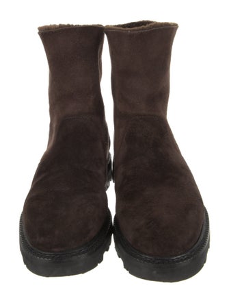 Manolo Blahnik Suede Combat Boots