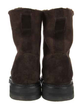 Manolo Blahnik Suede Combat Boots