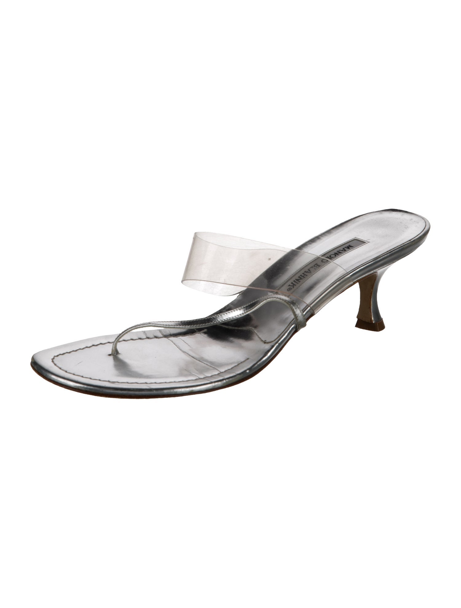 Manolo Blahnik Leather Slides