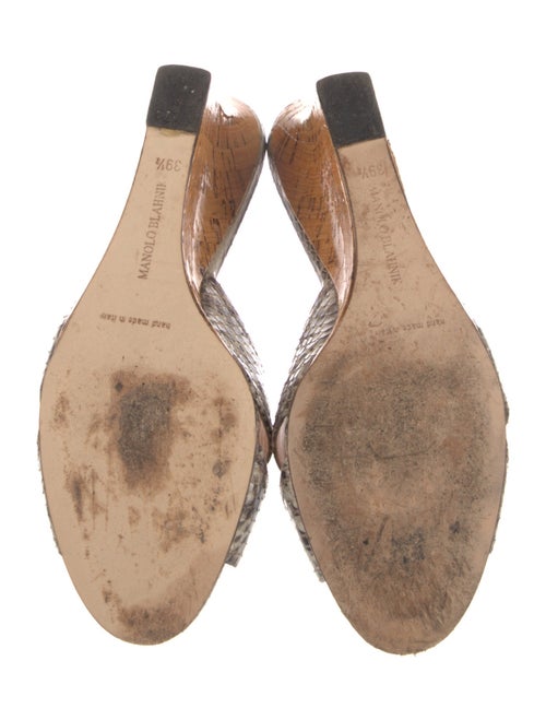 Manolo Blahnik Snakeskin Animal Print Slides