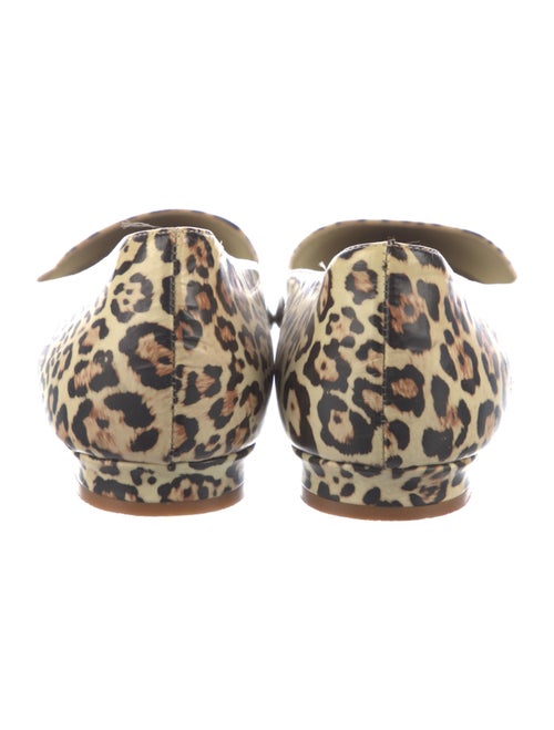 Manolo Blahnik Leather Animal Print Flats